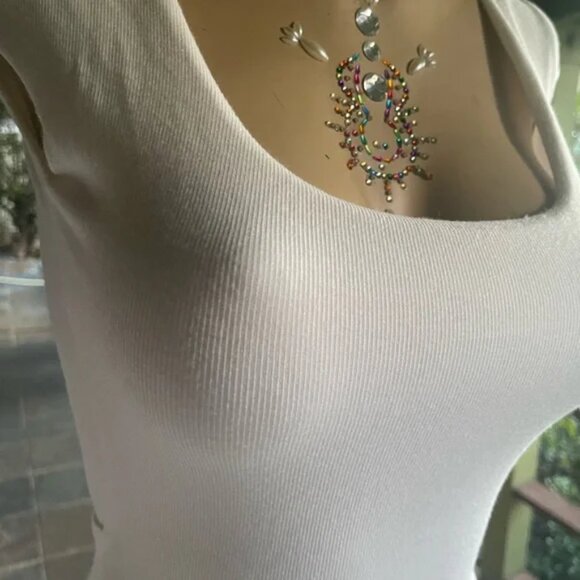 ARE YOU AM I white ribbed backless bodysuit - Picture 9 of 11